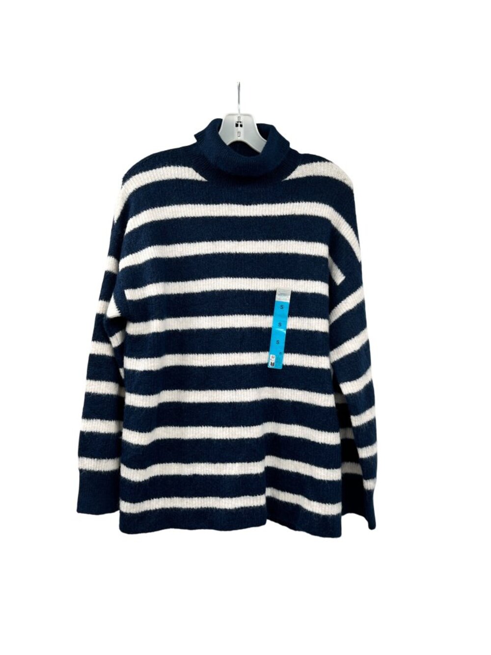 PRIMARK CARES Striped Knit Sweater Turtleneck Navy/White Small New